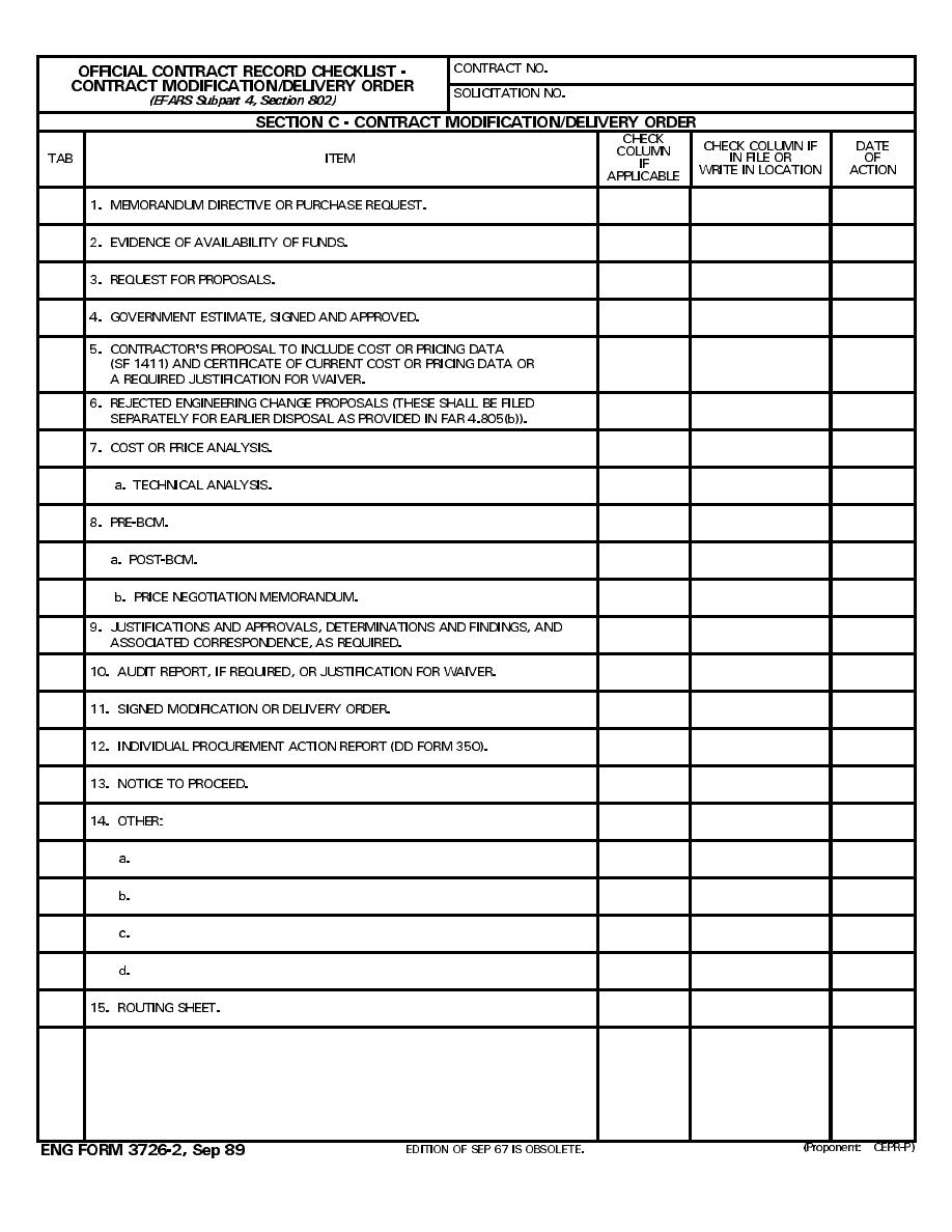 official-contract-record-checklist-contract-modification-delivery-order